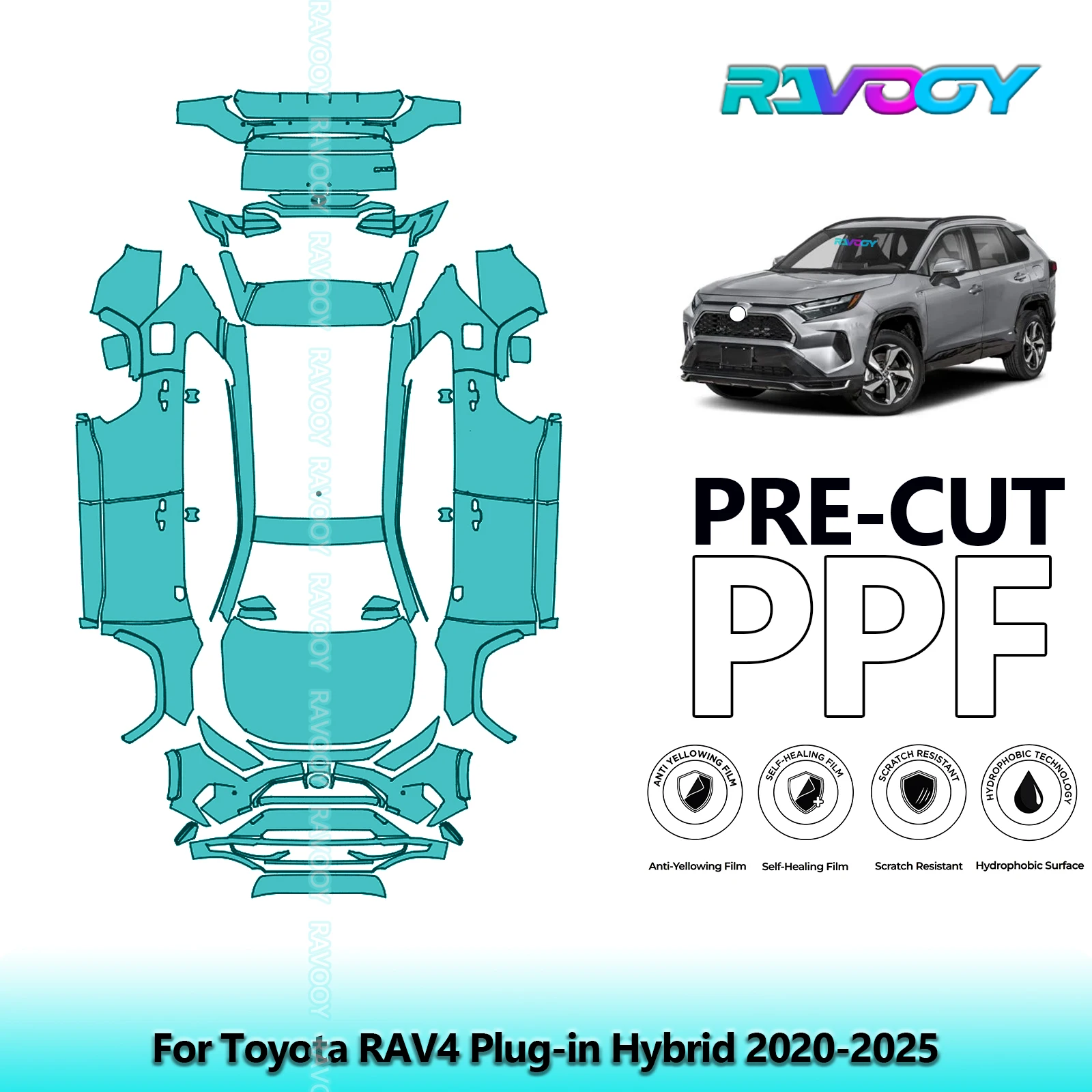 Для Toyota RAV4 Plug-in Hybrid 2020-2025 Автомобильная предварительно вырезанная защитная пленка PPF для краски, полный автомобиль
Для Toyota RAV4 Plug-in Hybrid 2020-2025 Автомобильная предварительно вырезанная защитная пленка PPF для краски, полный автомобиль