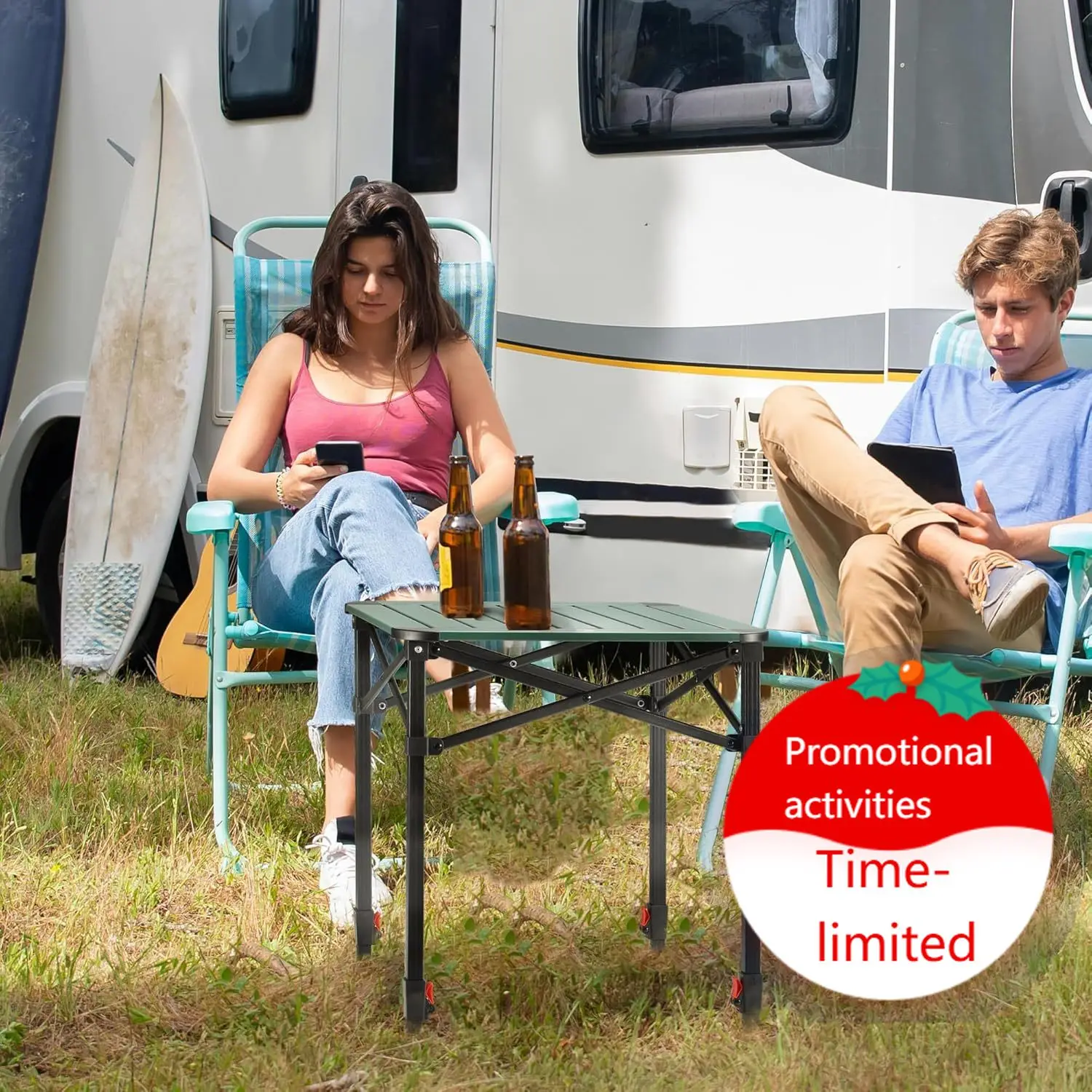 Folding Camping Square Table with Carry Bag, Lightweight Aluminum Adjustable Square Table for Outdoor, Camping, Picnic, Backyard
Folding Camping Square Table with Carry Bag, Lightweight Aluminum Adjustable Square Table for Outdoor, Camping, Picnic, Backyard