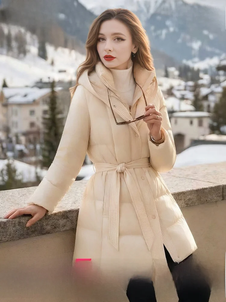 Philomena White Hooded Duck down Jacket Women's Winter Thickened Warm Waist-Cinching Short Coat Stylish Young Style
Philomena White Hooded Duck down Jacket Women's Winter Thickened Warm Waist-Cinching Short Coat Stylish Young Style