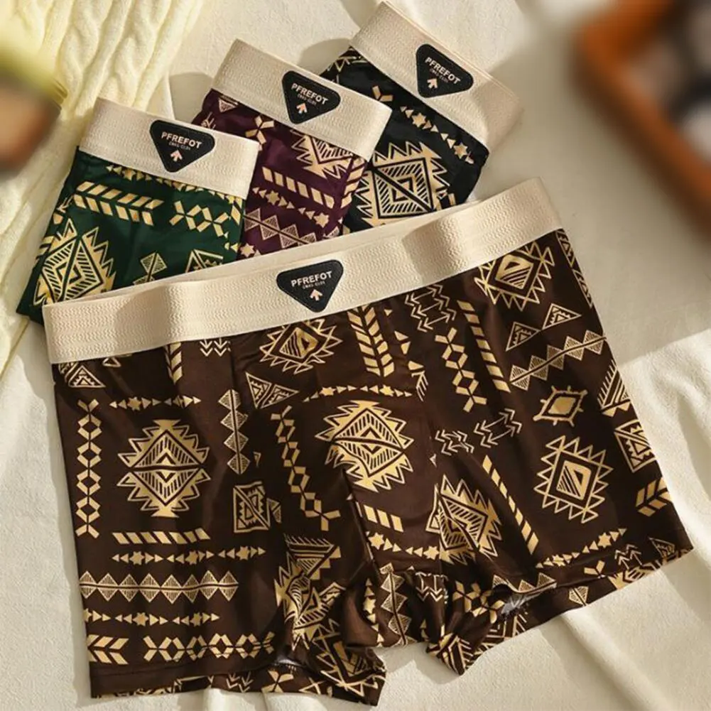 Ice Silk Vintage Mid-Waist Sexy Lingerie Ethnic Style Printed Pants With A Wide Brazilian Underwear Waistband Men's Clothing
Ice Silk Vintage Mid-Waist Sexy Lingerie Ethnic Style Printed Pants With A Wide Brazilian Underwear Waistband Men's Clothing