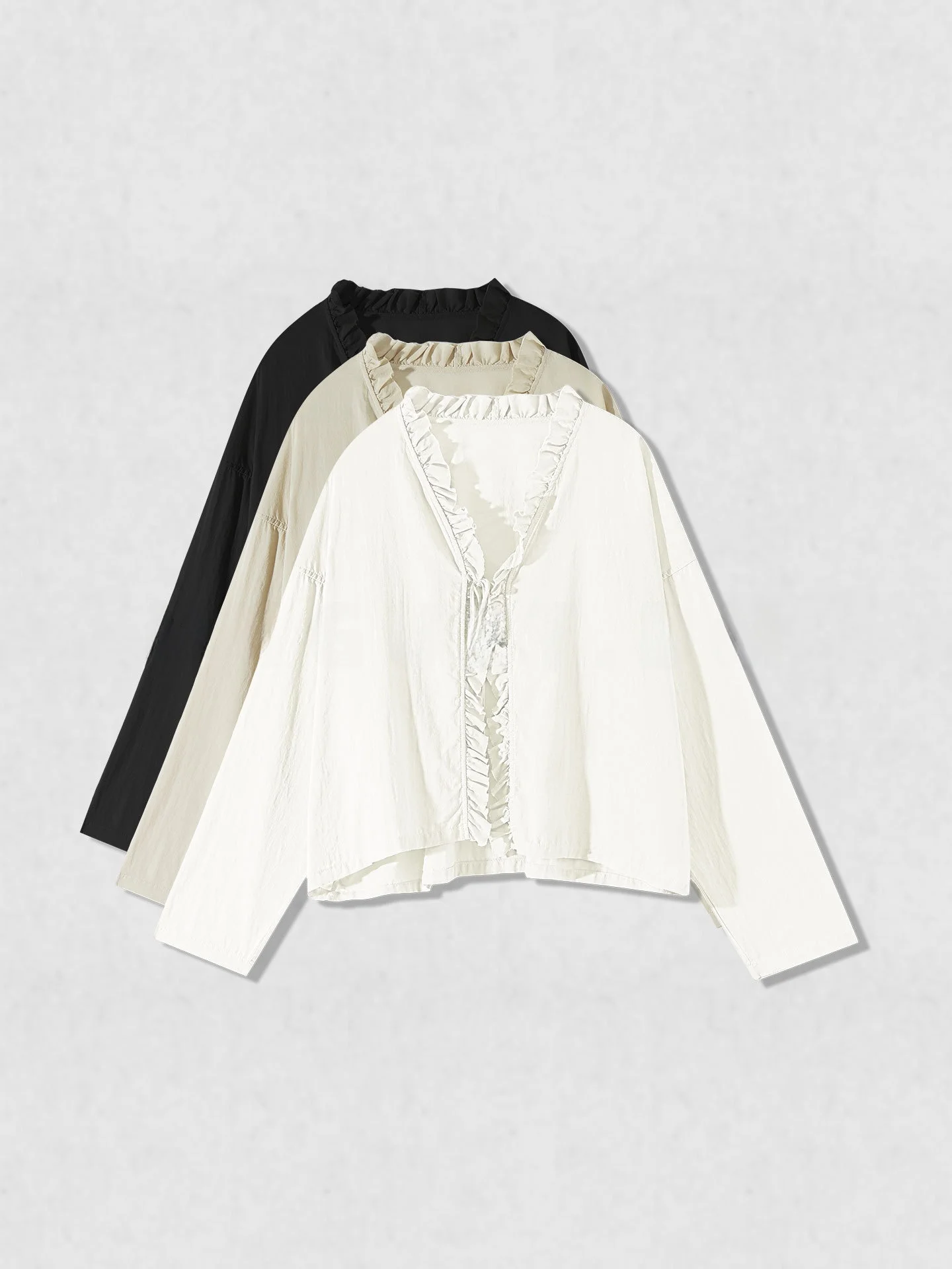 Muguet De Mai Pure Cotton Light Shirt Coat Women's Spring Summer V-neck Ties Wooden Ear Female Fashion Breathable Skin-f...
Muguet De Mai Pure Cotton Light Shirt Coat Women's Spring Summer V-neck Ties Wooden Ear Female Fashion Breathable Skin-f...