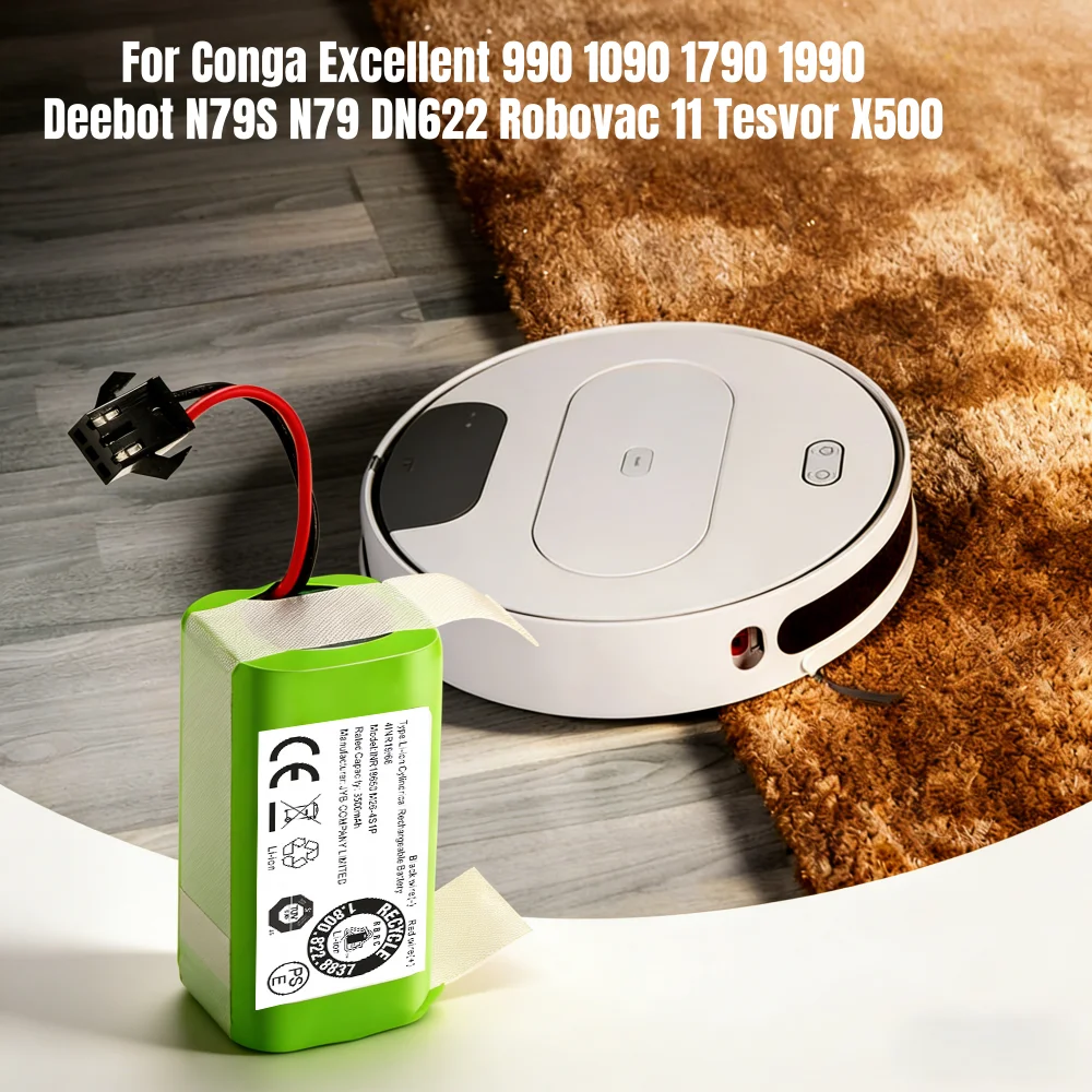 Original 14.4V 6800mAh Battery Replacement for Robovac 11/Tesvor X500 Conga Excellent 990/1090/1790/1990/Deebot N79S/N79/DN6
Original 14.4V 6800mAh Battery Replacement for Robovac 11/Tesvor X500 Conga Excellent 990/1090/1790/1990/Deebot N79S/N79/DN6