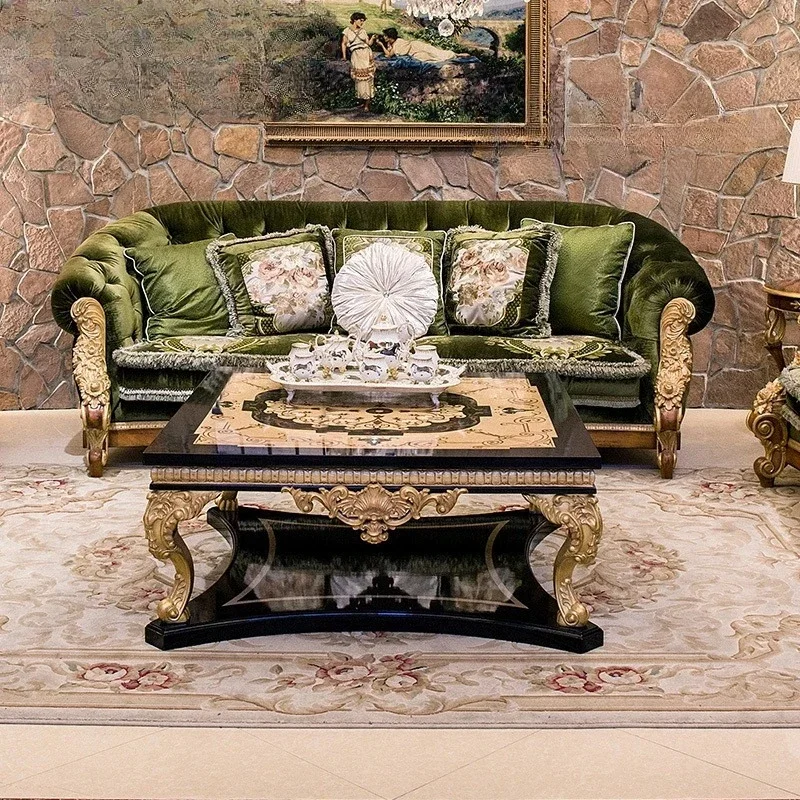 European-style simple retro living room furniture, solid wood pure hand-carved high-end coffee table
European-style simple retro living room furniture, solid wood pure hand-carved high-end coffee table