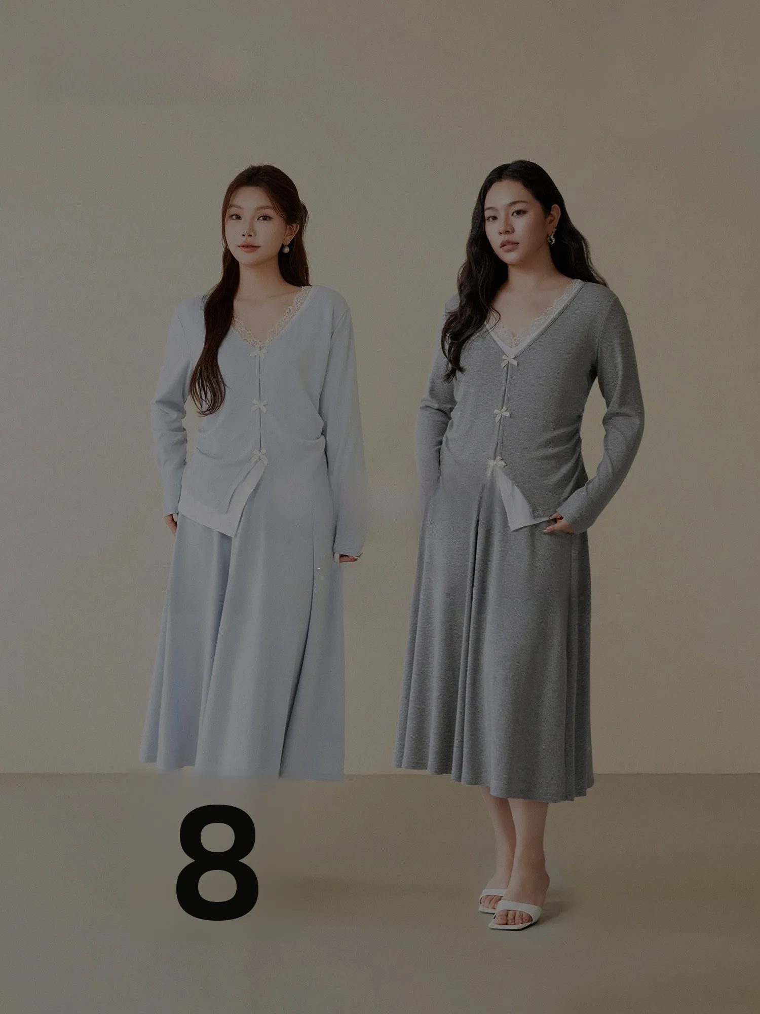 Soft Grey Cloud Gentle Breeze Lace Trim Knitted Long Sleeve Top And Half Skirt Set Women's plus Size Fashion Spring Outfit
Soft Grey Cloud Gentle Breeze Lace Trim Knitted Long Sleeve Top And Half Skirt Set Women's plus Size Fashion Spring Outfit