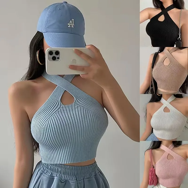Sexy Cross Vest Crop Tops Women Knitted Off Shoulder V-Neck Solid Backless Tank Vest Halter Y2k Top Party Club Camisole
Sexy Cross Vest Crop Tops Women Knitted Off Shoulder V-Neck Solid Backless Tank Vest Halter Y2k Top Party Club Camisole
