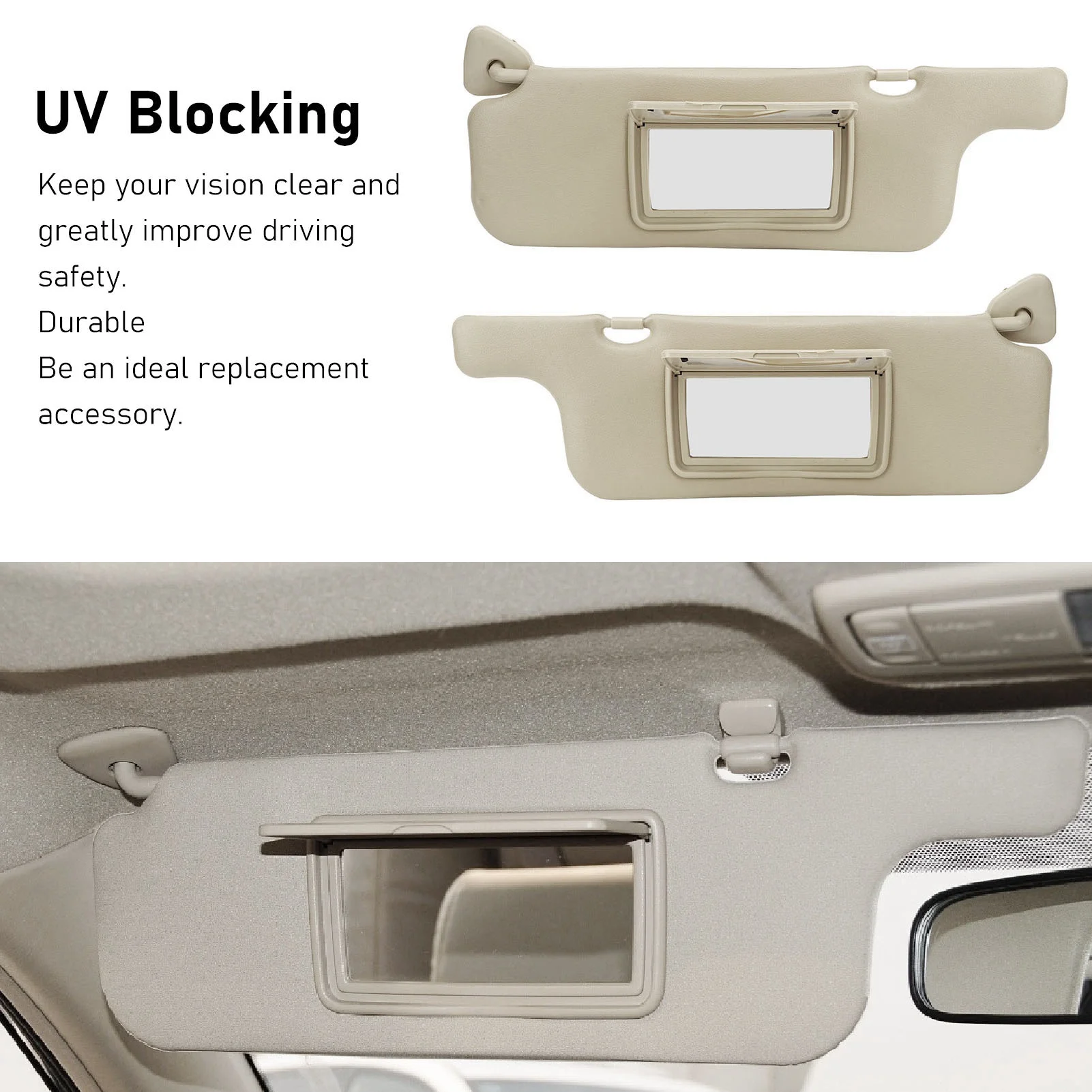 Mirror Sun Visor, 2Pcs Car Sun Visor Gray Makeup Mirror Sun Shielding Board For E120 E130 2001 to 2007 Ninth Generation
Mirror Sun Visor, 2Pcs Car Sun Visor Gray Makeup Mirror Sun Shielding Board For E120 E130 2001 to 2007 Ninth Generation