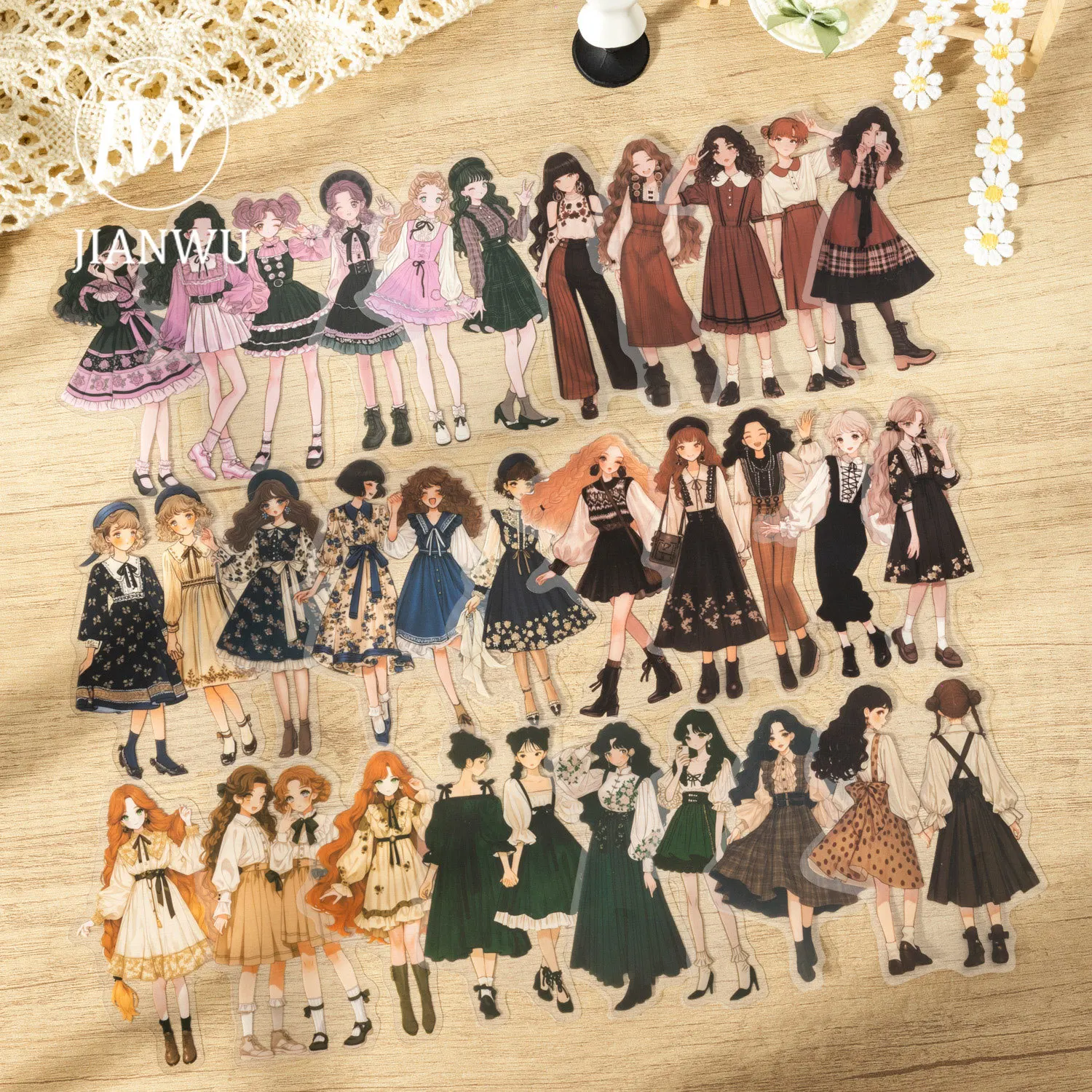 JIANWU Duoduo's Weekly Outfits Series, винтажный персонаж для девочек, пейзажный материал, коллаж, наклейка для домашних животных, креативный журнал, канцелярские принадлежности
JIANWU Duoduo's Weekly Outfits Series, винтажный персонаж для девочек, пейзажный материал, коллаж, наклейка для домашних животных, креативный журнал, канцелярские принадлежности