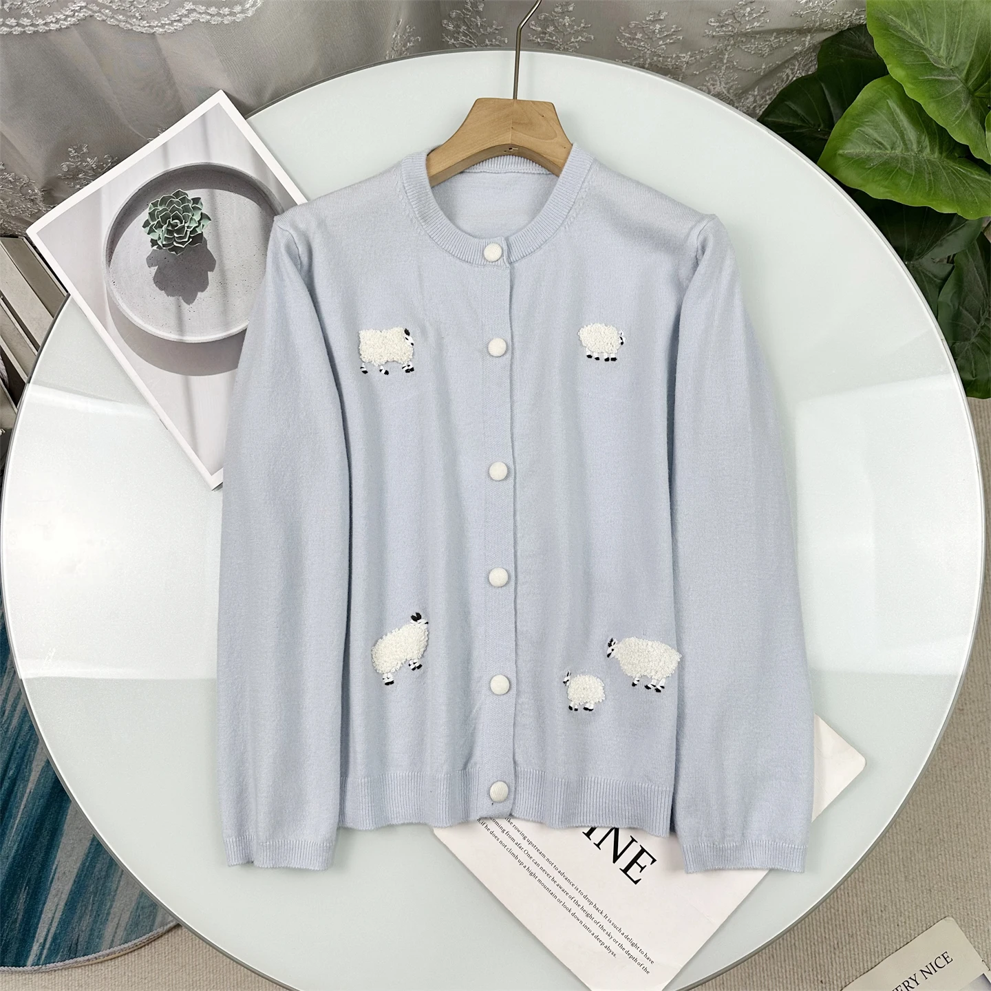 Elegant Embroidered Knitted Open Cardigan Women's Light Turquoise round Neck Top Spring 2026 Casual Style Long Sleeve Animal ...
Elegant Embroidered Knitted Open Cardigan Women's Light Turquoise round Neck Top Spring 2026 Casual Style Long Sleeve Animal ...
