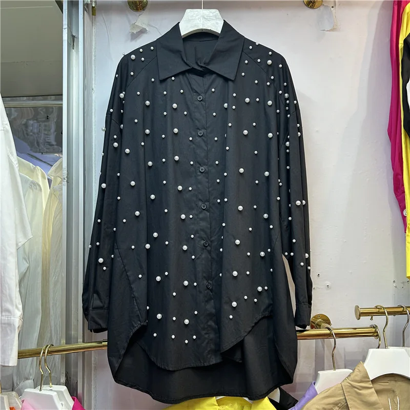 2024 Autumn New European Women's Wear Heavy Duty Nail Bead Design Sense Long Style Loose Casual Medium Length Shirt
2024 Autumn New European Women's Wear Heavy Duty Nail Bead Design Sense Long Style Loose Casual Medium Length Shirt