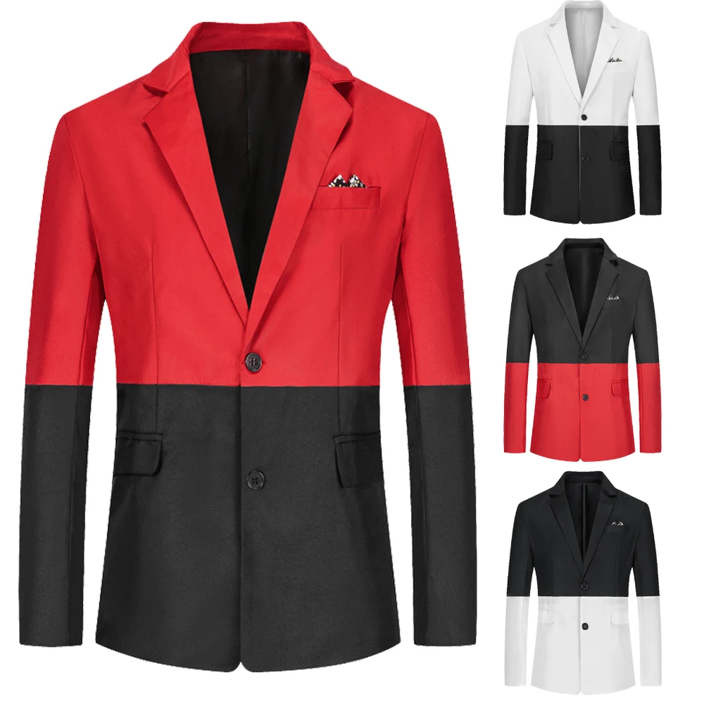 Color Stitching Male Blazer Fashion Notch Lapel One Button Jacket Business Causal Party Prom Wedding Blazer Slim Only 1 Piece
Color Stitching Male Blazer Fashion Notch Lapel One Button Jacket Business Causal Party Prom Wedding Blazer Slim Only 1 Piece