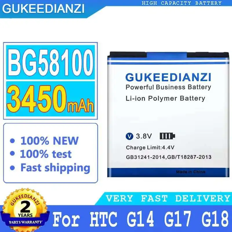 Mobile Phone Battery BG58100 3450mAh For Htc G14 G17 G18 G21 G22 Radar 4G S610d Sensation XE Z710e Z710T Z715E
Mobile Phone Battery BG58100 3450mAh For Htc G14 G17 G18 G21 G22 Radar 4G S610d Sensation XE Z710e Z710T Z715E
