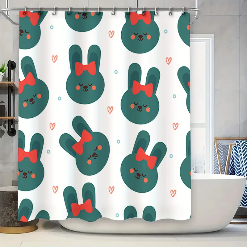 Bathroom Shower Curtain Rabbit Pattern Waterproof Decorative Modern Solid Colors Bath Towel Accessories Green Red Bunny Bowknots
Bathroom Shower Curtain Rabbit Pattern Waterproof Decorative Modern Solid Colors Bath Towel Accessories Green Red Bunny Bowknots