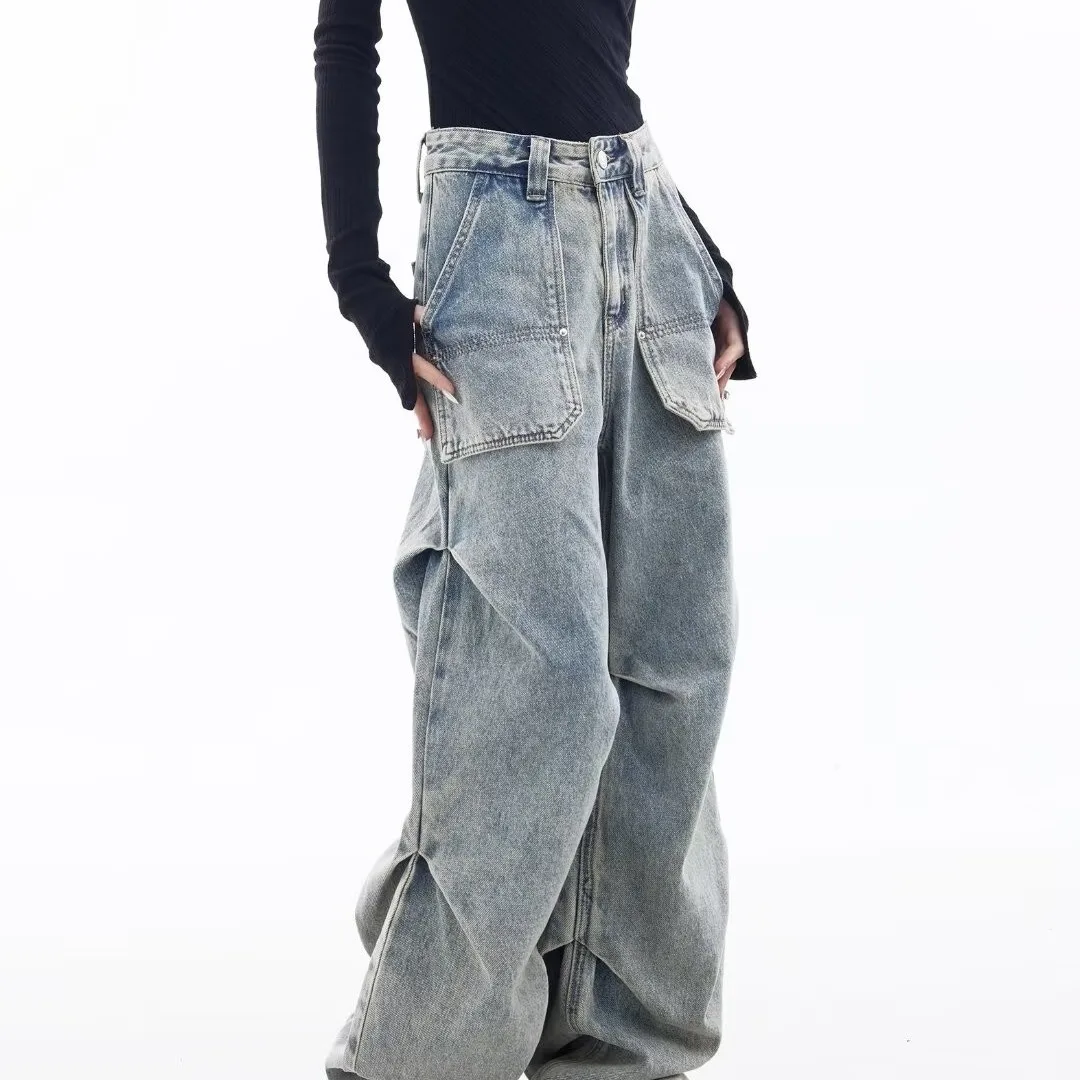 New Autumn Fashionable Style Semi-elastic Niche High-end Jeans Loose Slimming Washed Trendy Overalls Baggy Jeans for Women
New Autumn Fashionable Style Semi-elastic Niche High-end Jeans Loose Slimming Washed Trendy Overalls Baggy Jeans for Women
