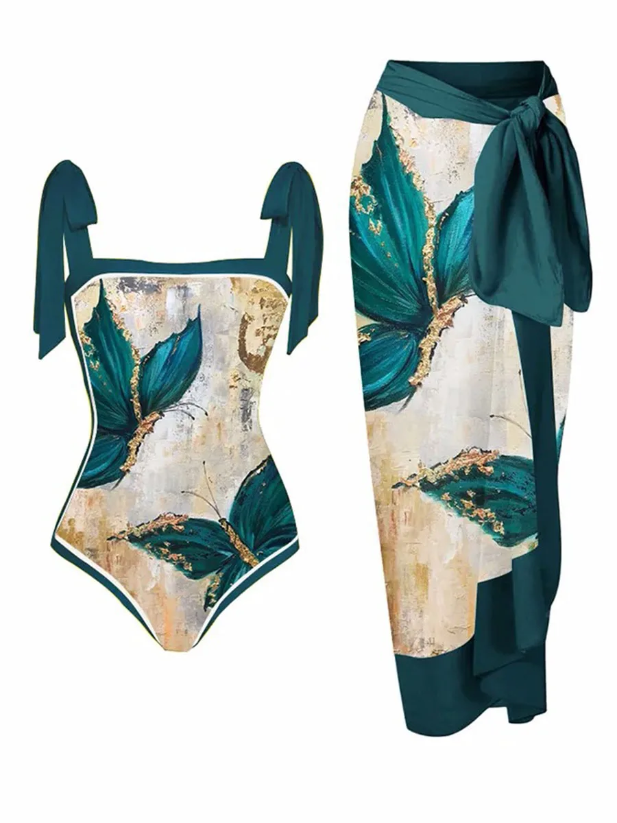 Summer Swimwear Women's Clothing Ladies' Swimwear Flower Printed Floral Beach Sun-Protective Dress With One-Shoulder
Summer Swimwear Women's Clothing Ladies' Swimwear Flower Printed Floral Beach Sun-Protective Dress With One-Shoulder