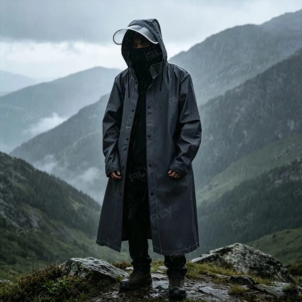 Fashion black Adult windbreaker Waterproof Long Raincoat Women Men Rain Coat Hooded For Outdoor Hiking Travel Fishing Thickened
Fashion black Adult windbreaker Waterproof Long Raincoat Women Men Rain Coat Hooded For Outdoor Hiking Travel Fishing Thickened