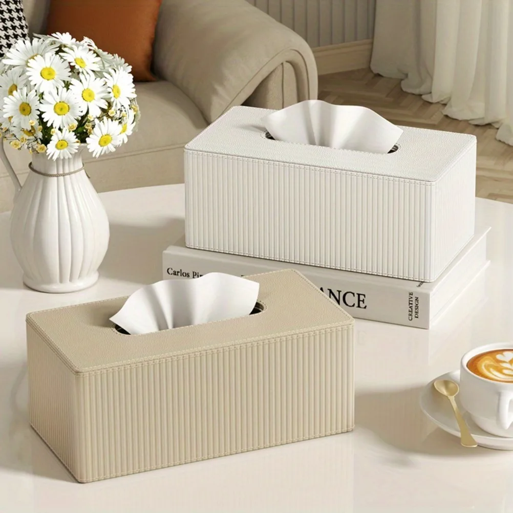 Nordic Style PU Leather Tissue Box High Quality Leather Napkin Holder Stripe Design Holiday Gifts for Families and Offices
Nordic Style PU Leather Tissue Box High Quality Leather Napkin Holder Stripe Design Holiday Gifts for Families and Offices
