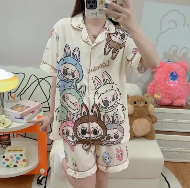 Anime Cartoon Labubus Pajama Ladies Spring Autumn Long Sleeve Suit High Sense Cartoon Fun Cardigan Home Women Casual Suit Gifts 
Anime Cartoon Labubus Pajama Ladies Spring Autumn Long Sleeve Suit High Sense Cartoon Fun Cardigan Home Women Casual Suit Gifts