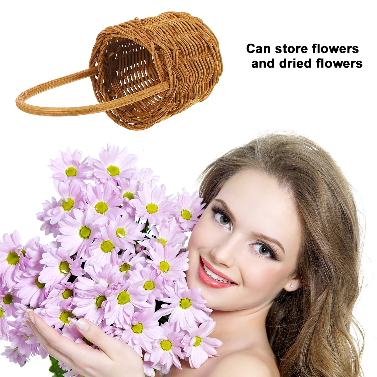 Rattan Flower Basket Mini Round Weaving Baskets Portable Handles Store Flowers Decor Wedding Parties Picnic Rustic
Rattan Flower Basket Mini Round Weaving Baskets Portable Handles Store Flowers Decor Wedding Parties Picnic Rustic