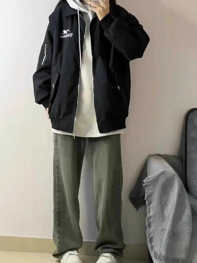 American Sle Spider Embroidery Print Jaet Women Loose Casual Double Layer Outerwear Trendy Cool Commute Sle Zipper Sve
American Sle Spider Embroidery Print Jaet Women Loose Casual Double Layer Outerwear Trendy Cool Commute Sle Zipper Sve