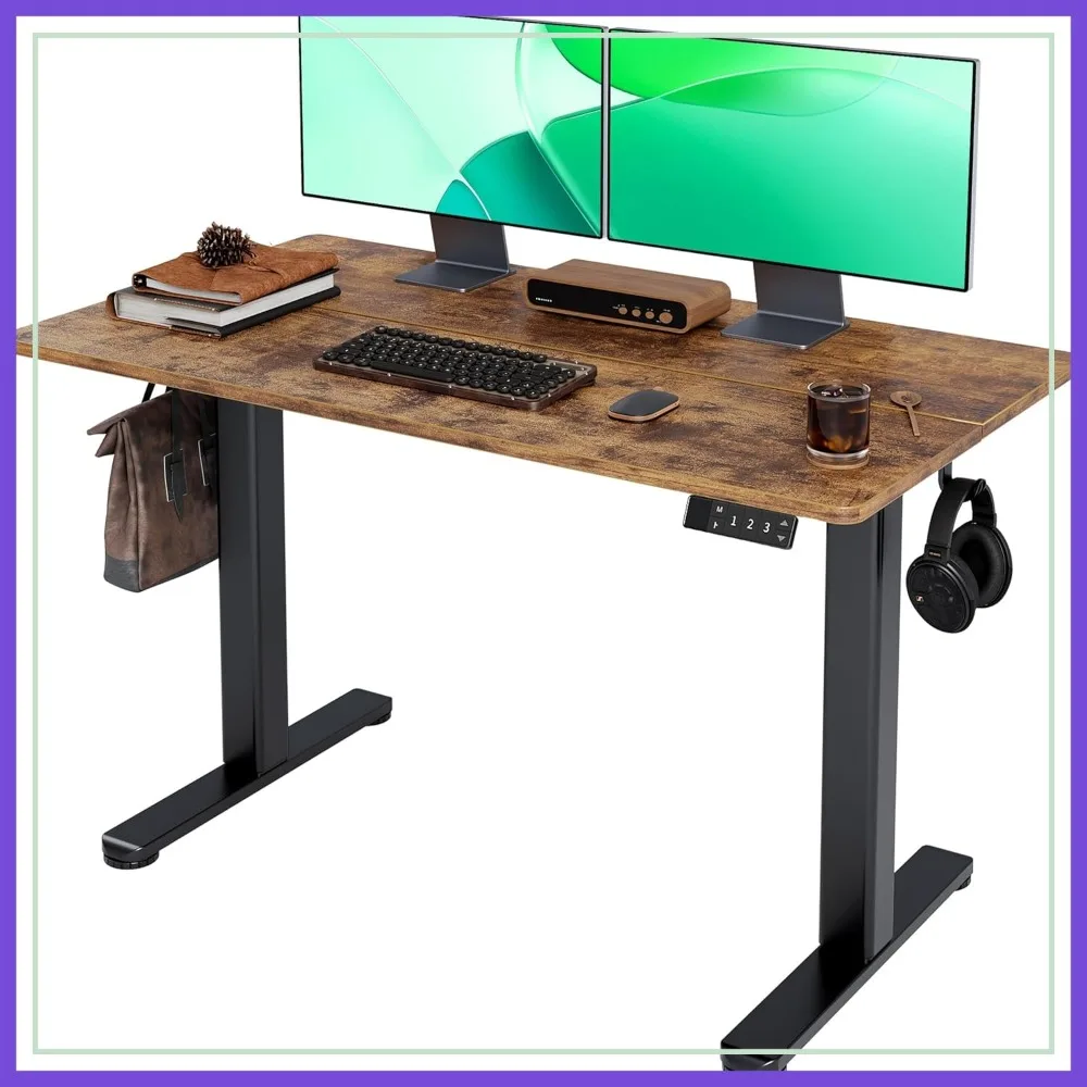 Electric Standing Desk 24x48 Inches Adjustable Height Sit Stand Home Office Desk with Splice Board, Black Frame/Rustic Brown Top
Electric Standing Desk 24x48 Inches Adjustable Height Sit Stand Home Office Desk with Splice Board, Black Frame/Rustic Brown Top