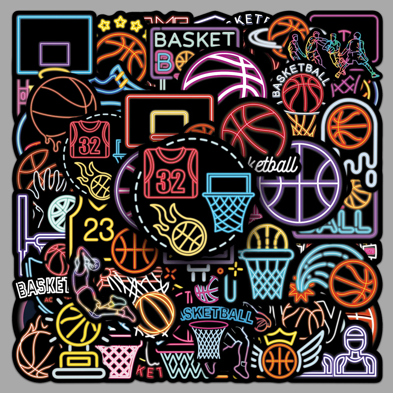 50PCS Neon Style Basketball Stickers Cartoon Sports Basketball Graffiti Decorative Phone Case Gift Waterproof Stickers Kids Toy
50PCS Neon Style Basketball Stickers Cartoon Sports Basketball Graffiti Decorative Phone Case Gift Waterproof Stickers Kids Toy
