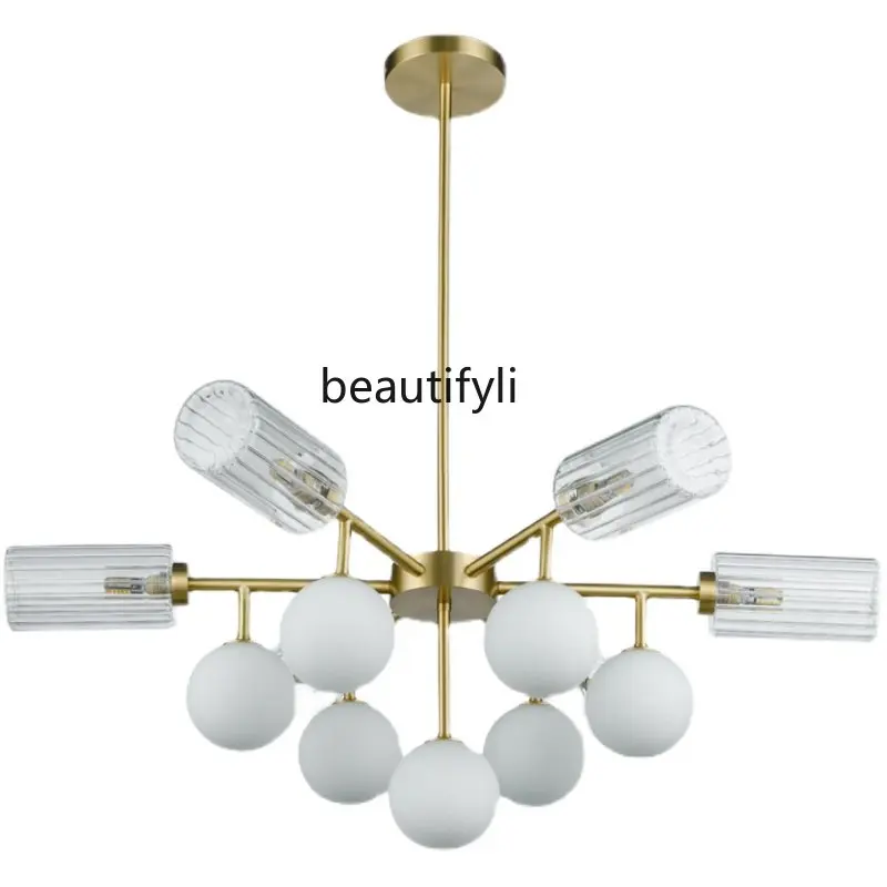 zqDining Room Chandelier Simple Copper Glass Lamps Living Room Dining Table Bedroom LED Lamp
zqDining Room Chandelier Simple Copper Glass Lamps Living Room Dining Table Bedroom LED Lamp
