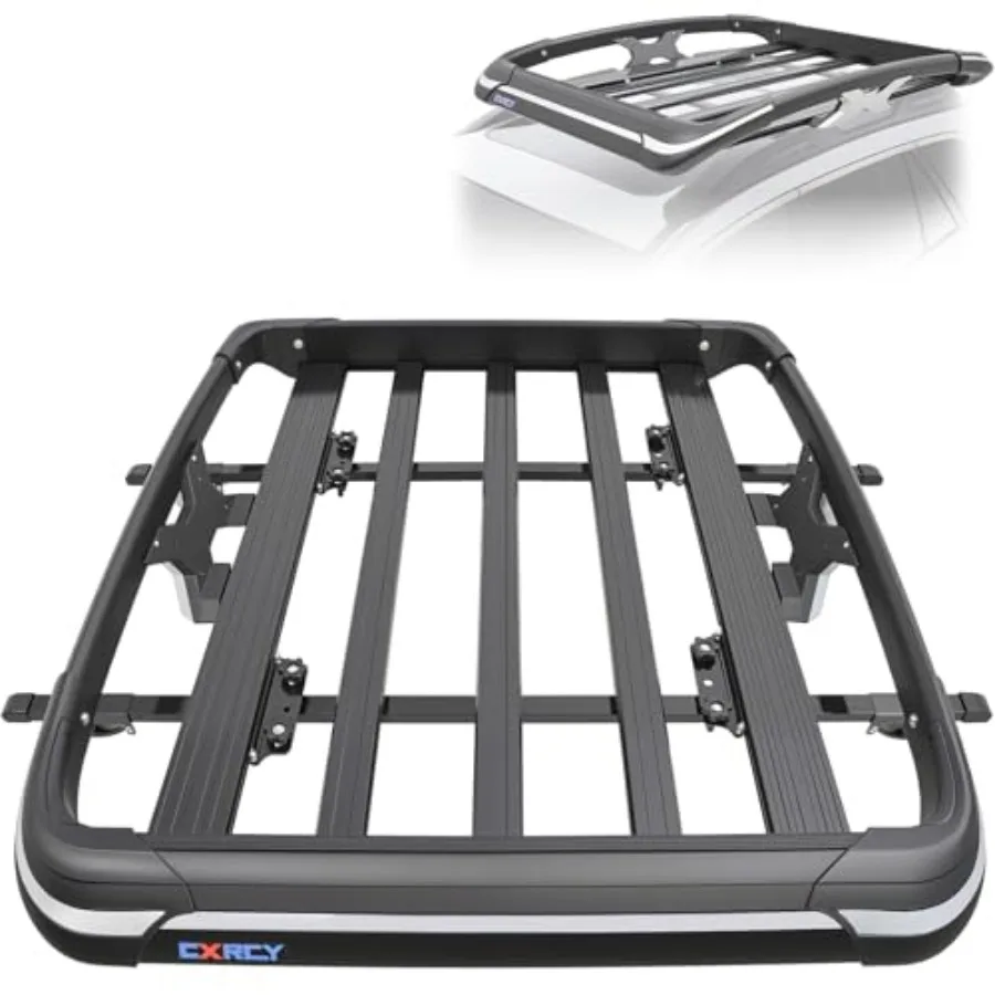 Roof Basket Anti-Rust Aluminum Roof Basket Universal Rooftop Cargo Carrier for Roof Racks with Crossbars 50x37.8x6 Supports 200
Roof Basket Anti-Rust Aluminum Roof Basket Universal Rooftop Cargo Carrier for Roof Racks with Crossbars 50x37.8x6 Supports 200