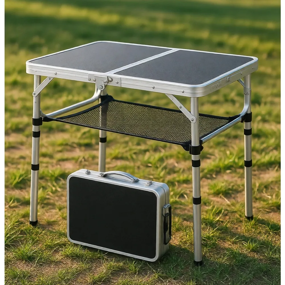 Portable Adjustable Height Folding Aluminum Camping Table with Carry Handle
Portable Adjustable Height Folding Aluminum Camping Table with Carry Handle