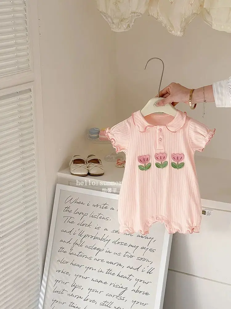 Summer New Baby Clothes Small Flower Thin Jumpsuit Girl Baby Thin Short Sleeved Kids Cute Comfortable Romper
Summer New Baby Clothes Small Flower Thin Jumpsuit Girl Baby Thin Short Sleeved Kids Cute Comfortable Romper