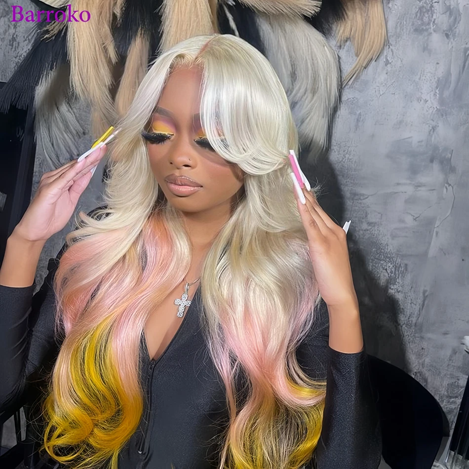 Barroko 613 Omber Pink Yellow Colored Body 13x6 Wave Transparent Lace Front Human Hair Wig For Black Women Per Plucked Remy Hair
Barroko 613 Omber Pink Yellow Colored Body 13x6 Wave Transparent Lace Front Human Hair Wig For Black Women Per Plucked Remy Hair