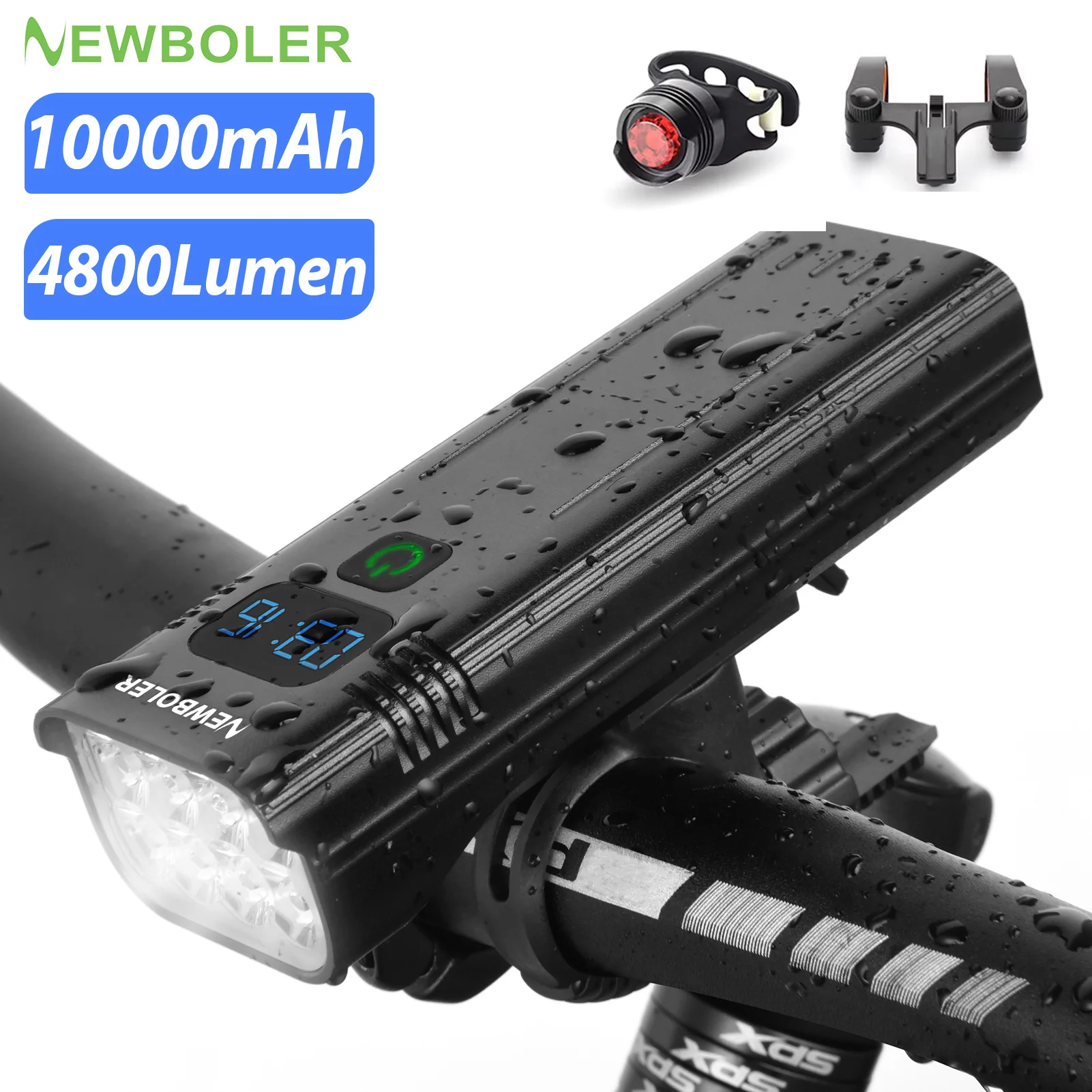 NEWBOLER Bicycle Light USB Chargeable 4800 Lumen Rainproof MTB Bike Light Set With 2 Holder 10000mAh Flashlight Bike Accessories
NEWBOLER Bicycle Light USB Chargeable 4800 Lumen Rainproof MTB Bike Light Set With 2 Holder 10000mAh Flashlight Bike Accessories