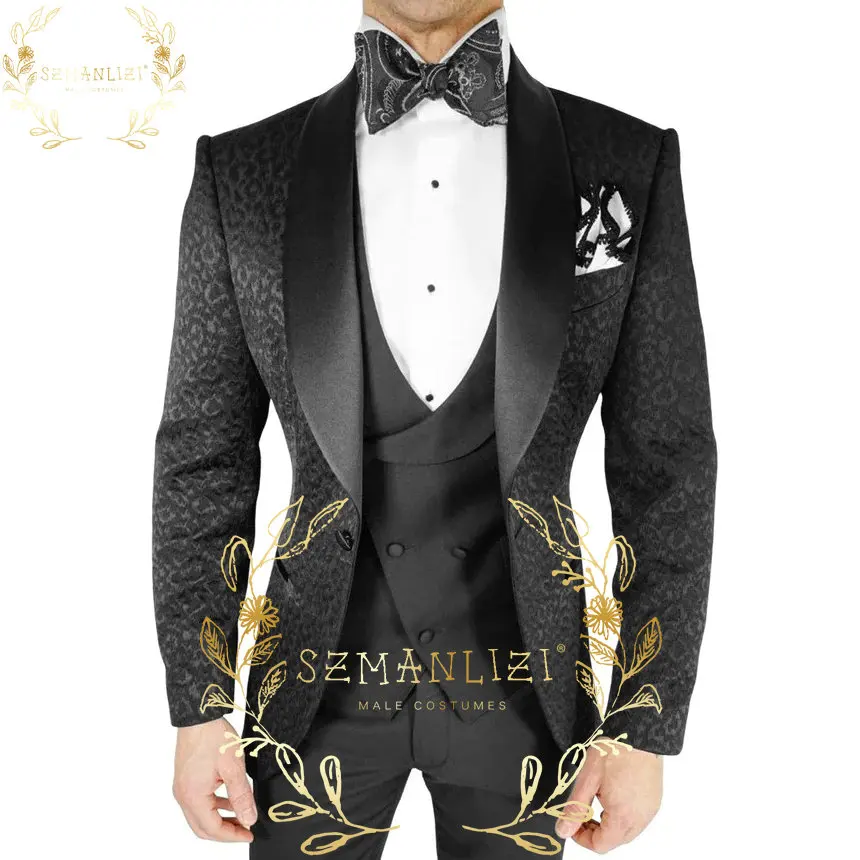 Luxury Black Leopard Suits For Men Slim Fit 3 Piece Jacket Vest Pants Set For Groom Wedding Prom Tuxedos Formal Banquet Blazer
Luxury Black Leopard Suits For Men Slim Fit 3 Piece Jacket Vest Pants Set For Groom Wedding Prom Tuxedos Formal Banquet Blazer