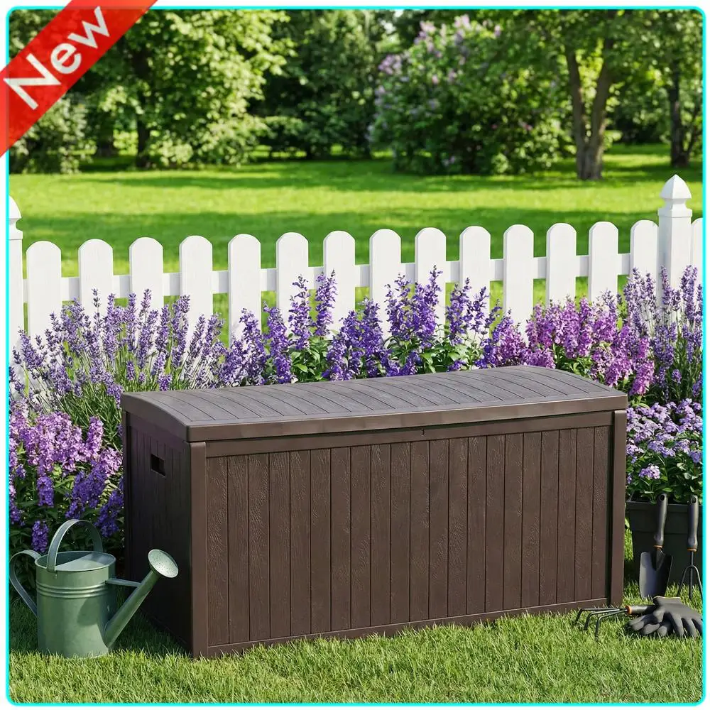 120 Gallon Waterproof Outdoor Storage Box,Resin Deck Box,Lockable Outside Storage Box Container for Patio Furniure,Garden,Tools
120 Gallon Waterproof Outdoor Storage Box,Resin Deck Box,Lockable Outside Storage Box Container for Patio Furniure,Garden,Tools