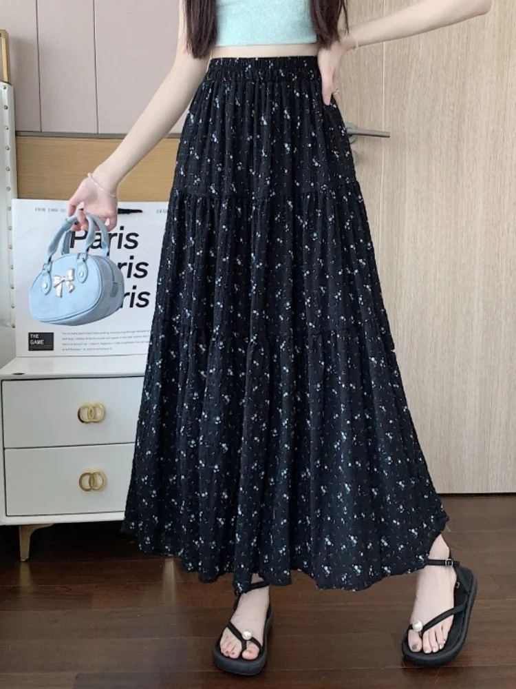 SMTHMA Vintage Floral Print A-line Pleated Long Skirts Summer Women 2025 Korean Skirt Streetwear Elastic Waist Midi Skirt
SMTHMA Vintage Floral Print A-line Pleated Long Skirts Summer Women 2025 Korean Skirt Streetwear Elastic Waist Midi Skirt