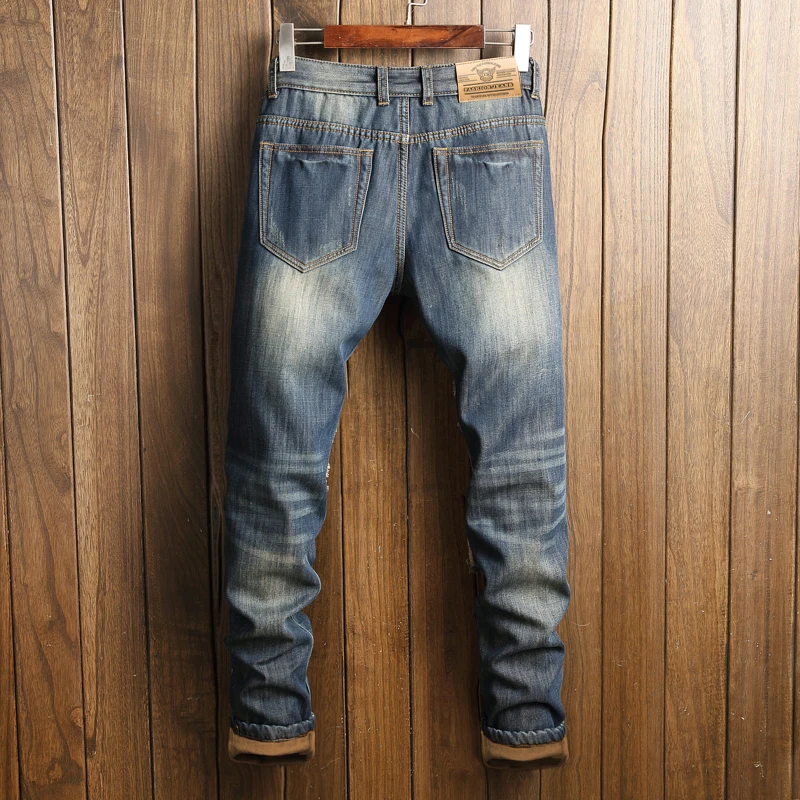 Новинка 2023 года, зимние мужские брюки на подкладке из искусственного меха - рваные нашивки с вышивкой, свободные прямые ностальгические брюки в стиле ретро
Новинка 2023 года, зимние мужские брюки на подкладке из искусственного меха - рваные нашивки с вышивкой, свободные прямые ностальгические брюки в стиле ретро