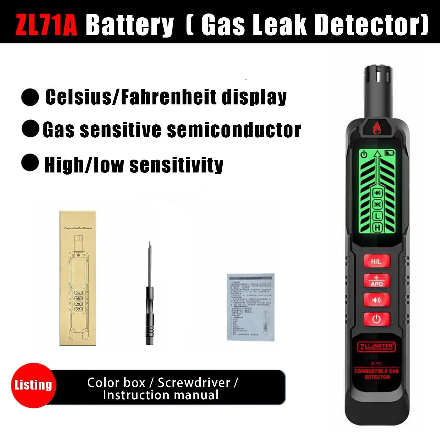 Детектор утечки газа ZL71A с звуковым оповещением и ЖК-дисплеем, анализатор горючих газов, измеритель температуры и влажности, электрический тестер
Детектор утечки газа ZL71A с звуковым оповещением и ЖК-дисплеем, анализатор горючих газов, измеритель температуры и влажности, электрический тестер