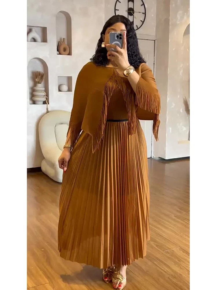 ANLAN Pleated Fashion Style Set Women Unique Tassel Splicing Design Long Sleeves Shirts with High Waist Skirt Two Piece Set 3A71
ANLAN Pleated Fashion Style Set Women Unique Tassel Splicing Design Long Sleeves Shirts with High Waist Skirt Two Piece Set 3A71