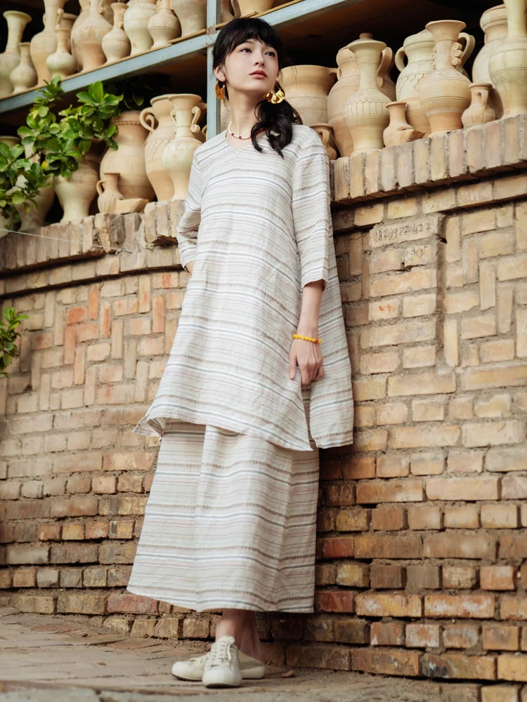 Ele Travel Women's Dr with Floral Embroidery And Stripe Pattern f Skirt Set Layering Midi Dr Cotton Linen Material
Ele Travel Women's Dr with Floral Embroidery And Stripe Pattern f Skirt Set Layering Midi Dr Cotton Linen Material