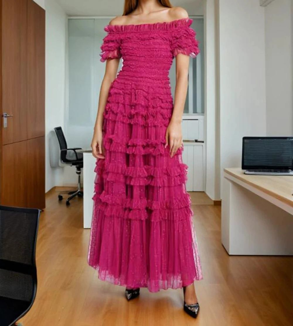 French elegant style ruffle design one-shoulder long skirt 2025 summer new mesh polka dot long dress-GZXX164
French elegant style ruffle design one-shoulder long skirt 2025 summer new mesh polka dot long dress-GZXX164