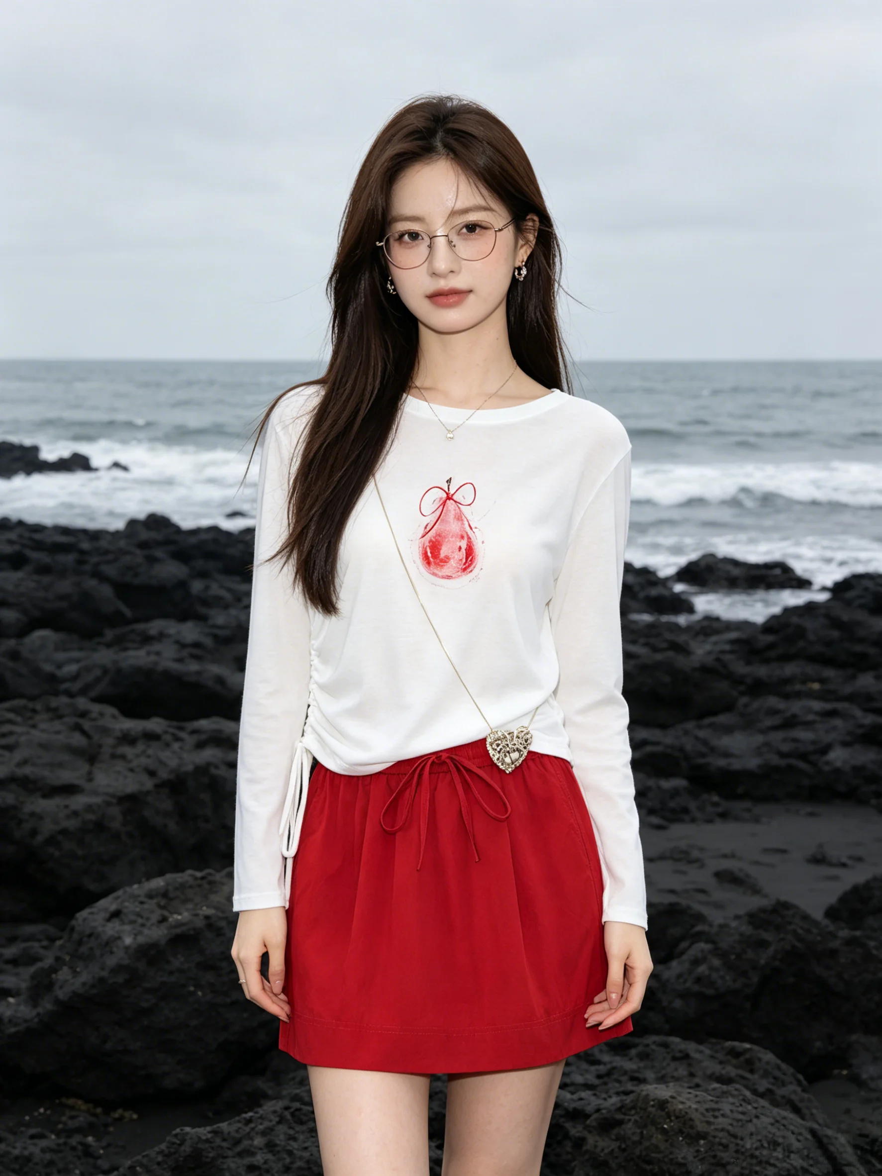 Korean Style Long Sleeve Printed T-Shirt And Skirt Set Women's Summer Sun Protection Slimming Fashionable Ensemble
Korean Style Long Sleeve Printed T-Shirt And Skirt Set Women's Summer Sun Protection Slimming Fashionable Ensemble