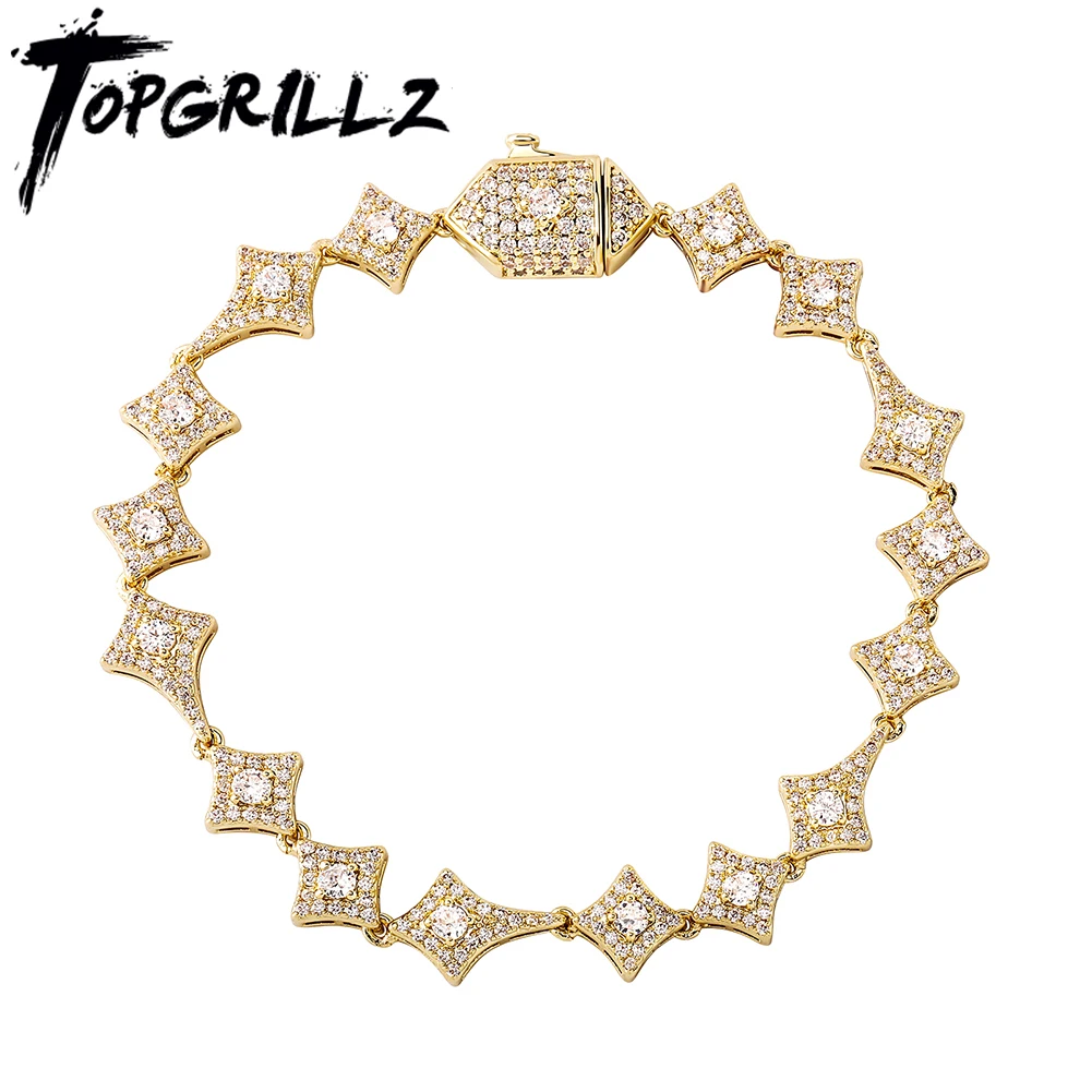 TOPGRILLZ Новый нерегулярный ромбовидный браслет в стиле панк со звеньями со льдом и фианитом хип-хоп, панк украшения для мужчин и женщин
TOPGRILLZ Новый нерегулярный ромбовидный браслет в стиле панк со звеньями со льдом и фианитом хип-хоп, панк украшения для мужчин и женщин