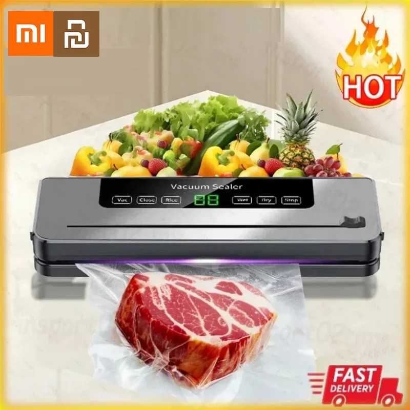 Xiaomi Electric Vacuum Sealer Machine Dry/Wet Food Packaging Vacuum Sealing Bags Food Storage Kitchen Vacuum Packaging Machine 
Xiaomi Electric Vacuum Sealer Machine Dry/Wet Food Packaging Vacuum Sealing Bags Food Storage Kitchen Vacuum Packaging Machine