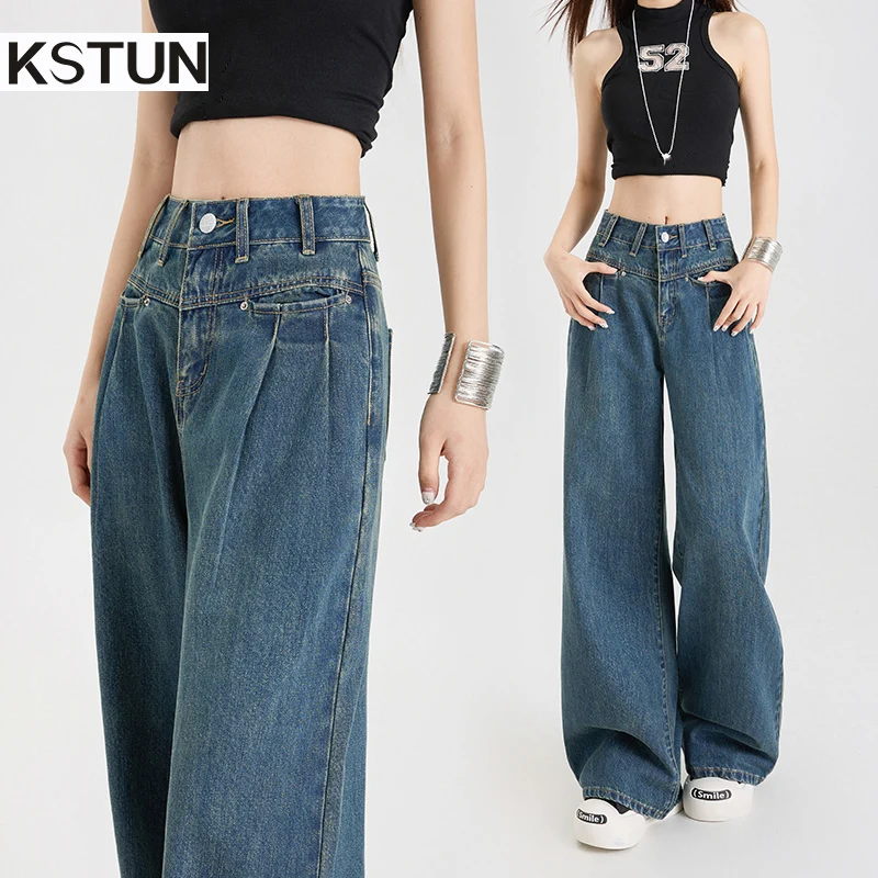 KSTUN 2025 Woman Jeans High Waist Wide Leg Denim Pants Straight Pants Fashion Comfort Front Pleated Vintage Pockets Designer
KSTUN 2025 Woman Jeans High Waist Wide Leg Denim Pants Straight Pants Fashion Comfort Front Pleated Vintage Pockets Designer