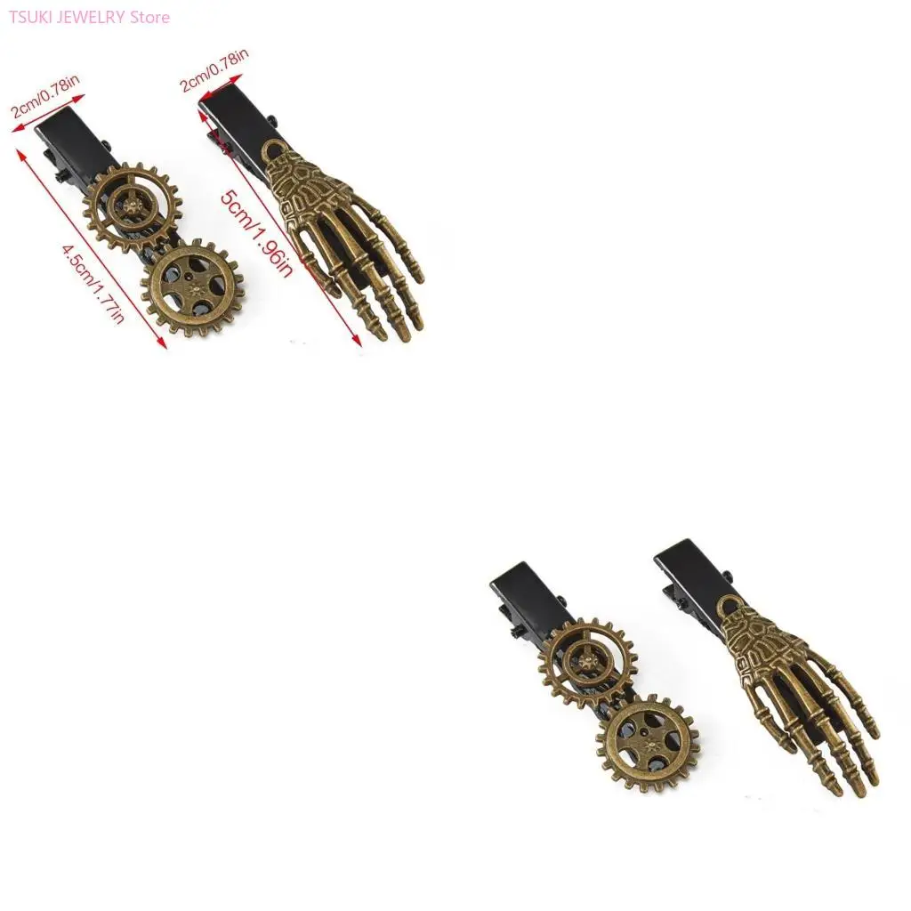 62KE Metal Steampunk Hair Clip Gear Skeleton Hand Hairpin Hair Clamps
62KE Metal Steampunk Hair Clip Gear Skeleton Hand Hairpin Hair Clamps