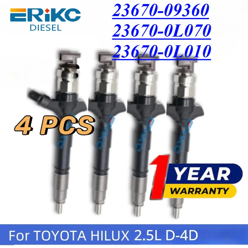 4PCS Injector 23670-09360 Diesel Injector 2367009360 Nozzle For TOYOTA HILUX HIACE V2.5 D4D 23670-0L070 23670-0L010
4PCS Injector 23670-09360 Diesel Injector 2367009360 Nozzle For TOYOTA HILUX HIACE V2.5 D4D 23670-0L070 23670-0L010