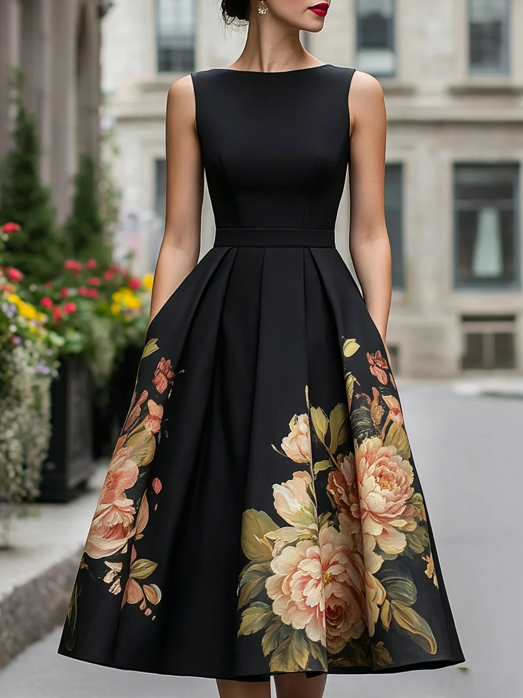 Fashion Elegant Floral Print Sleeveless Midi Dress Women's O-Neck A-Line Party Dress Casual Simple Holiday Ladies Vestidos
Fashion Elegant Floral Print Sleeveless Midi Dress Women's O-Neck A-Line Party Dress Casual Simple Holiday Ladies Vestidos