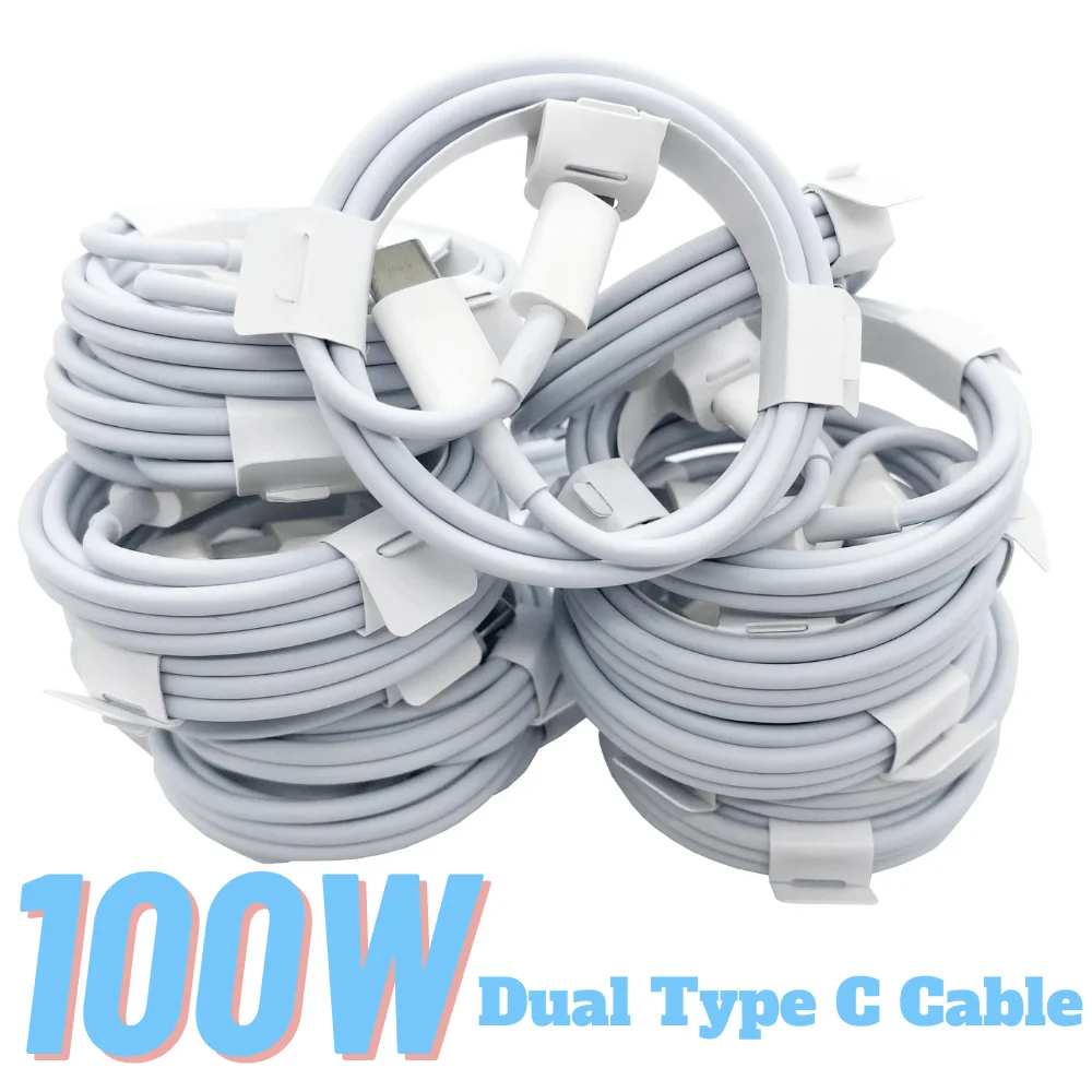 Шлейф зарядного устройства 100 Вт Type-C к USB-C для MacBook Pro Air iPad iPhone 15
Шлейф зарядного устройства 100 Вт Type-C к USB-C для MacBook Pro Air iPad iPhone 15