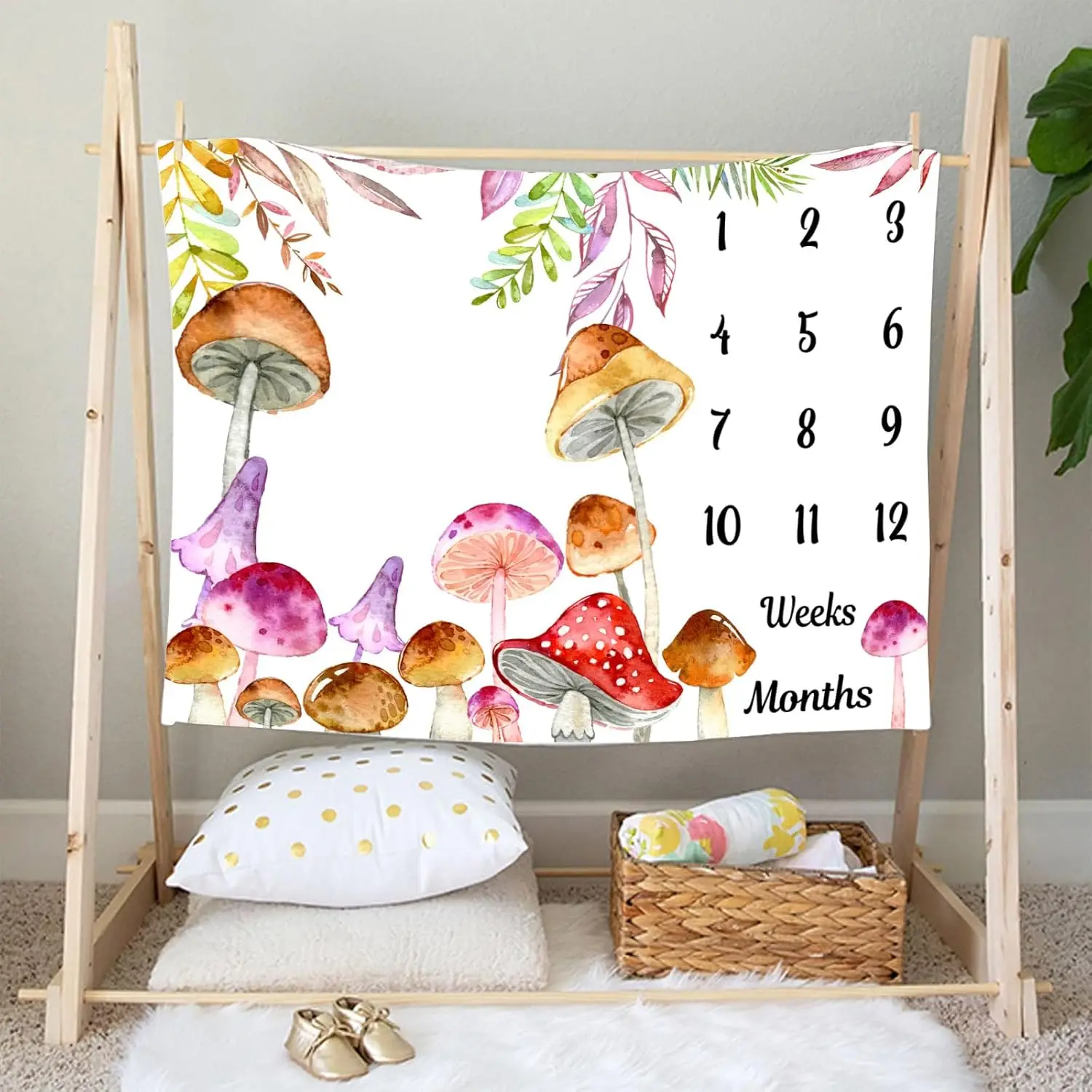 VIKAMA Mushroom Theme Baby Monthly Milestone Blanket, Gift for Newborn Mothers, Baby Baptism Age Growth Blanket
VIKAMA Mushroom Theme Baby Monthly Milestone Blanket, Gift for Newborn Mothers, Baby Baptism Age Growth Blanket