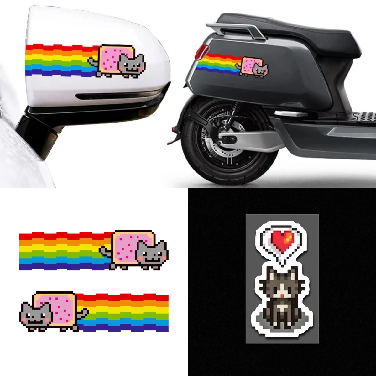 Premium Rainbow Cat Vinyl Car Stickers Waterproof Scratch Resistant Decals for Electric Vehicle Motorcycle Helmet
Premium Rainbow Cat Vinyl Car Stickers Waterproof Scratch Resistant Decals for Electric Vehicle Motorcycle Helmet