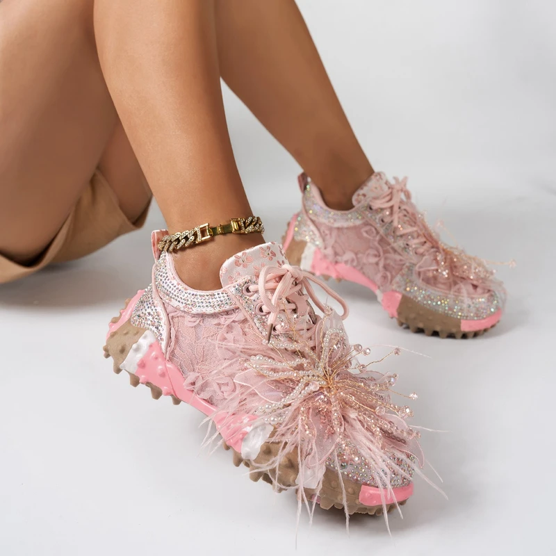 High-heel Round-toe Crystal-studded Fashionable Multi-purpose Comfortable Anti-slip Breathable Sports and Casual Women's Shoes
High-heel Round-toe Crystal-studded Fashionable Multi-purpose Comfortable Anti-slip Breathable Sports and Casual Women's Shoes